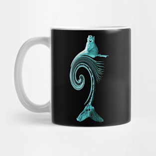 Curved Fish Turquoise Mug